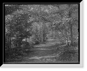 Historic Framed Print, Path along Lake Waban, Wellesley College, Mass.,  17-7/8" x 21-7/8"