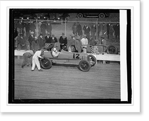 Antique Photo Print - DePaolo in pit for tire change, 1925