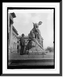 Chas. E. Fairman with rescue statue at Capitol, 4/26/27 i.e., 4/26/26?, Vintage Print