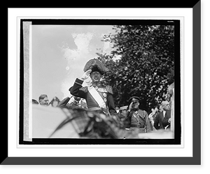 Historic Framed Print, Prince Gustavis Adolphus at Ericsson statue, [5/26],  17-7/8" x 21-7/8"