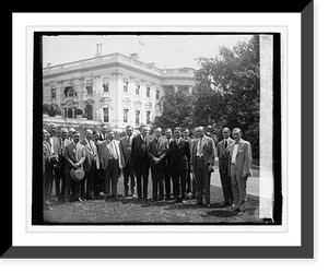 Historic Framed Print, Coolidge with Indiana State Rep. Comm. & Sen. Watson, 6/11/26,  17-7/8" x 21-7/8"