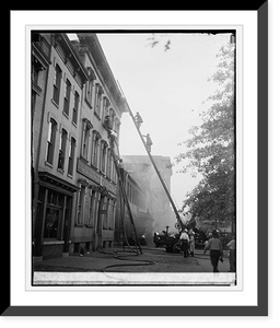 Historic Framed Print, Fire at Thos. Sommerville plant, 7/20/26,  17-7/8" x 21-7/8"
