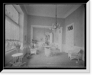 Historic Framed Print, Reception parlor, Fort William Henry Hotel, Lake George, N.Y.,  17-7/8" x 21-7/8"