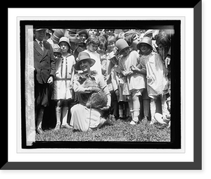 Historic Framed Print, Mrs. Coolidge & raccoon, Easter egg rolling, 1927 - 2,  17-7/8" x 21-7/8"