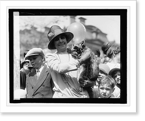 Vintage Photo Print - Easter - Mrs. Coolidge & raccoon, 1927