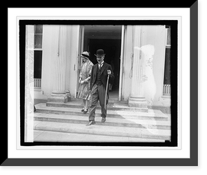 Historic Framed Print, Ramsay McDonald & daughter Isabel leaving W.H., 4/21/27,  17-7/8" x 21-7/8"