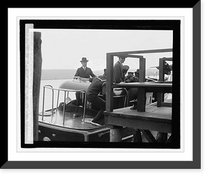 Historic Framed Print, Pres. Coolidge on Cyrus H.K. Curtis yacht, 4/19/27,  17-7/8" x 21-7/8"