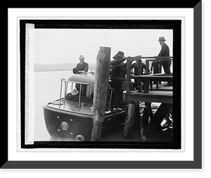 Historic Framed Print, Coolidge & Cyrus H.K. Curtis yacht, 4/19/27,  17-7/8" x 21-7/8"