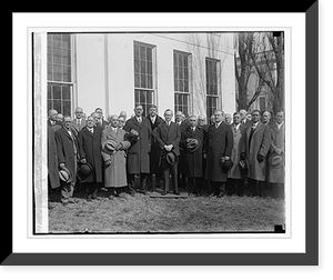 Historic Framed Print, Coolidge with Grand Masters of Masons, 2/20/29,  17-7/8" x 21-7/8"