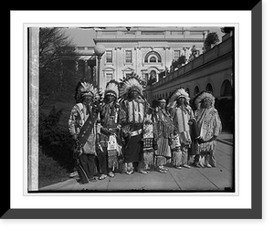 Historic Framed Print, Sioux Indian group, 3/7/29,  17-7/8" x 21-7/8"