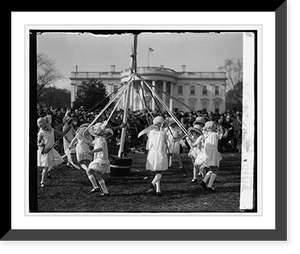 Historic Framed Print, May Pole dance, Easter egg rolling, 4/1/29,  17-7/8" x 21-7/8"