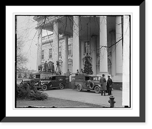 Sound movie trucks at White House, 12/26/29, Antique Print