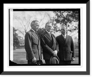 Coolidge and 2 men, Historic Print