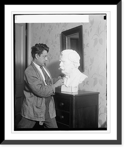 Historic Framed Print, Edgardo Simone & Bust of Justice Holmes - 2,  17-7/8" x 21-7/8"
