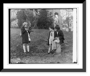 Historic Framed Print, [Children with camera],  17-7/8" x 21-7/8"