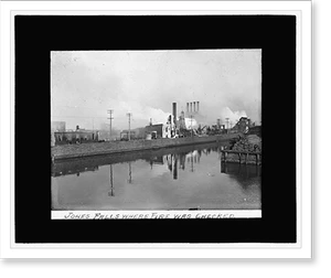 Antique Scenic Print - Baltimore - fire, Jones Falls, 1904