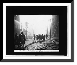 Baltimore fire, 1904 Fighting the fire on Balto. St, Vintage Print