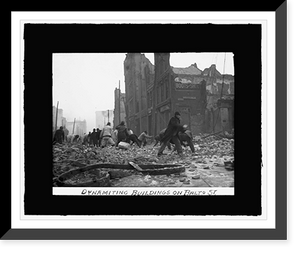 Baltimore fire, 1904 Dynamiting buildings on Balto. St, Vintage Print