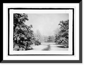 Historic Framed Print, Snow scene, Lafayette Park,  17-7/8" x 21-7/8"