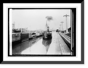 Historic Framed Print, Panama Canal. Miraflores Lock,  17-7/8" x 21-7/8"