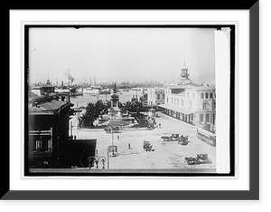 Historic Framed Print, Chile, Valparaiso. Statue to Prat of Bahia,  17-7/8" x 21-7/8"