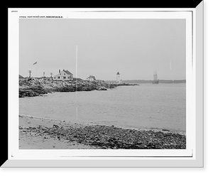 Historic Framed Print, Fort Point Light, Newcastle [sic], N.H.,  17-7/8" x 21-7/8"