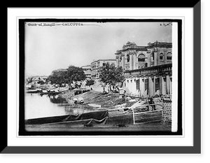 Historic Framed Print, Bank of Bengal on the Hoogly River, Calcutta,  17-7/8" x 21-7/8"