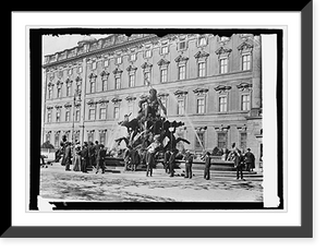 Historic Framed Print, Neptune fountain, Berlin,  17-7/8" x 21-7/8"