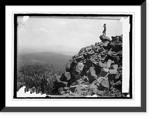 Lookout station on a cliff side, Vintage Poster