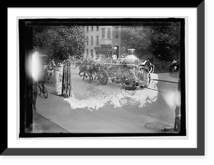 Historic Framed Print, Fire engine,  17-7/8" x 21-7/8"