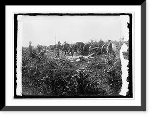 Historic Framed Print, Field Battery on firing line,  17-7/8" x 21-7/8"