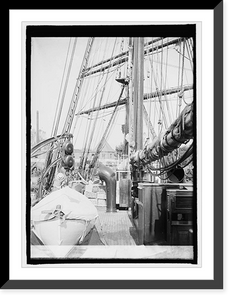 Historic Framed Print, Carnegie, Magnetic ship, deck scene, 10/8/19,  17-7/8" x 21-7/8"