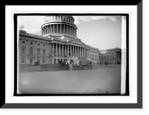 Historic Framed Print, First lumber for Inaugural stands, 1921,  17-7/8" x 21-7/8"