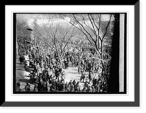 Historic Framed Print, Inauguration, 1921. Crowds arriving,  17-7/8" x 21-7/8"