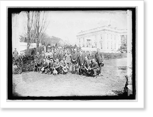 Antique Photo Print - Harding & wounded men, 1921 (1)
