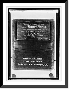 Harding, Masonic card, Antique Wall Art