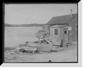 Historic Framed Print, Fisherman's cabin, Shore Road, Magnolia, Mass.,  17-7/8" x 21-7/8"