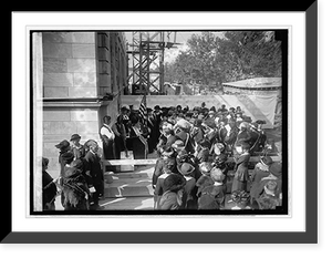 Historic Framed Print, D.A.R. conerstone of Annex, [10/19/21],  17-7/8" x 21-7/8"