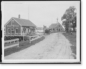 Vintage Americana Print - Gloucester, Massachusetts - Post office