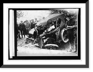 Historic Framed Print, Auto wreck - 17,  17-7/8" x 21-7/8"