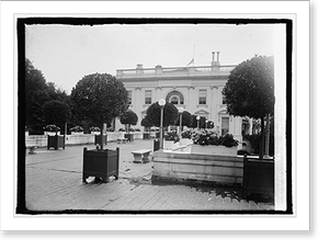Antique Architecture - White House - flag half mast, 1923