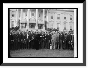 Historic Framed Print, Coolidge & members of World Dairy Conf., 10/3/23,  17-7/8" x 21-7/8"