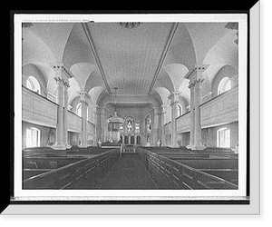 Historic Framed Print, Interior, King's Chapel, Boston, Mass. - 2,  17-7/8" x 21-7/8"