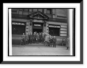 Historic Framed Print, Coolidge & Harding Memorial group, [11/15/23],  17-7/8" x 21-7/8"