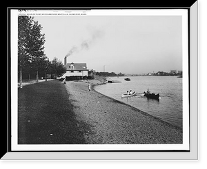 Historic Framed Print, Charles River and Cambridge Boat Club, Cambridge, Mass.,  17-7/8" x 21-7/8"