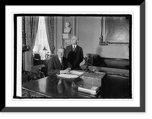 Sen. Geo. H. Moses (sitting), Geo. A. Sanderson, Secty. of Senate (standing), 3/25/24, Antique Poster