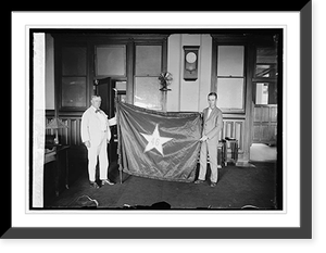 P.M.G. New and Leon H. Moore with Oklahoma state flag, 8/8/24 Classic, Vintage Print