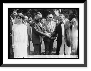 Historic Framed Print, Labor delegation with Pres. & Mrs. Coolidge, 9/1/[24],  17-7/8" x 21-7/8"