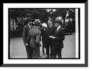 Historic Framed Print, Sec. Wilburn with newspaper men, 9/20/24 - 2,  17-7/8" x 21-7/8"