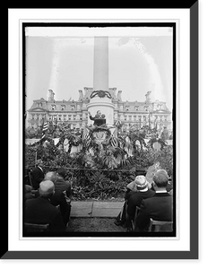Historic Framed Print, Dedication of 1st Div. A.E.F. monument Coolidge speaking, 10/4/24,  17-7/8" x 21-7/8"